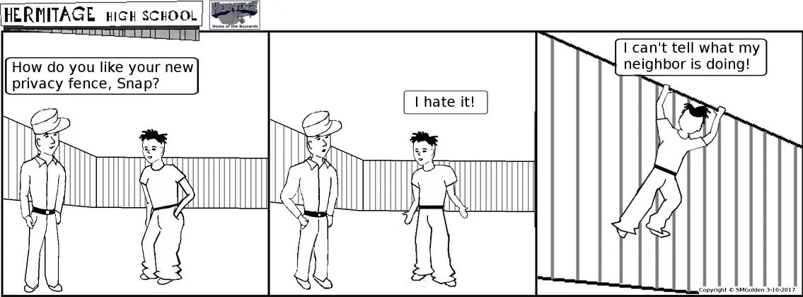 Comic strip: New privacy fence